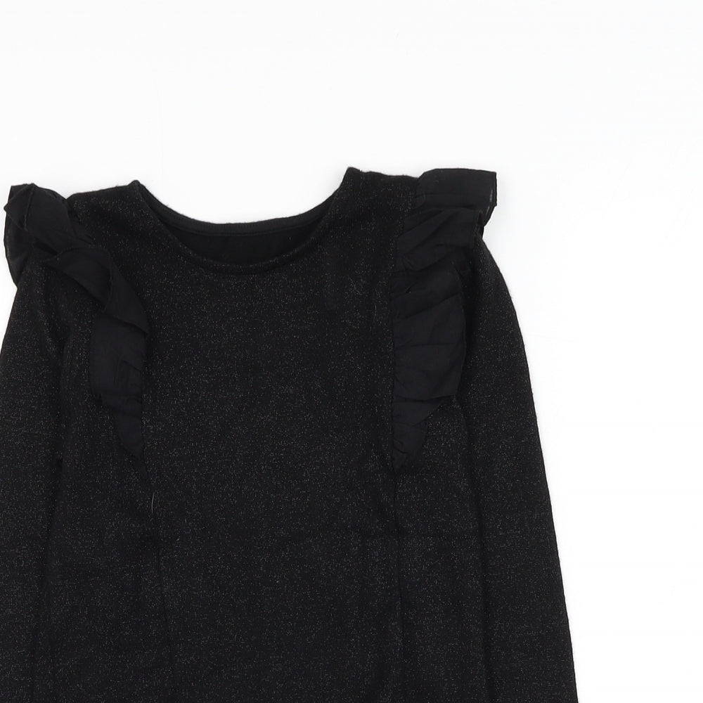 Dunnes Stores Girls Black Round Neck Viscose Pullover Jumper Size 7-8 Years Pullover