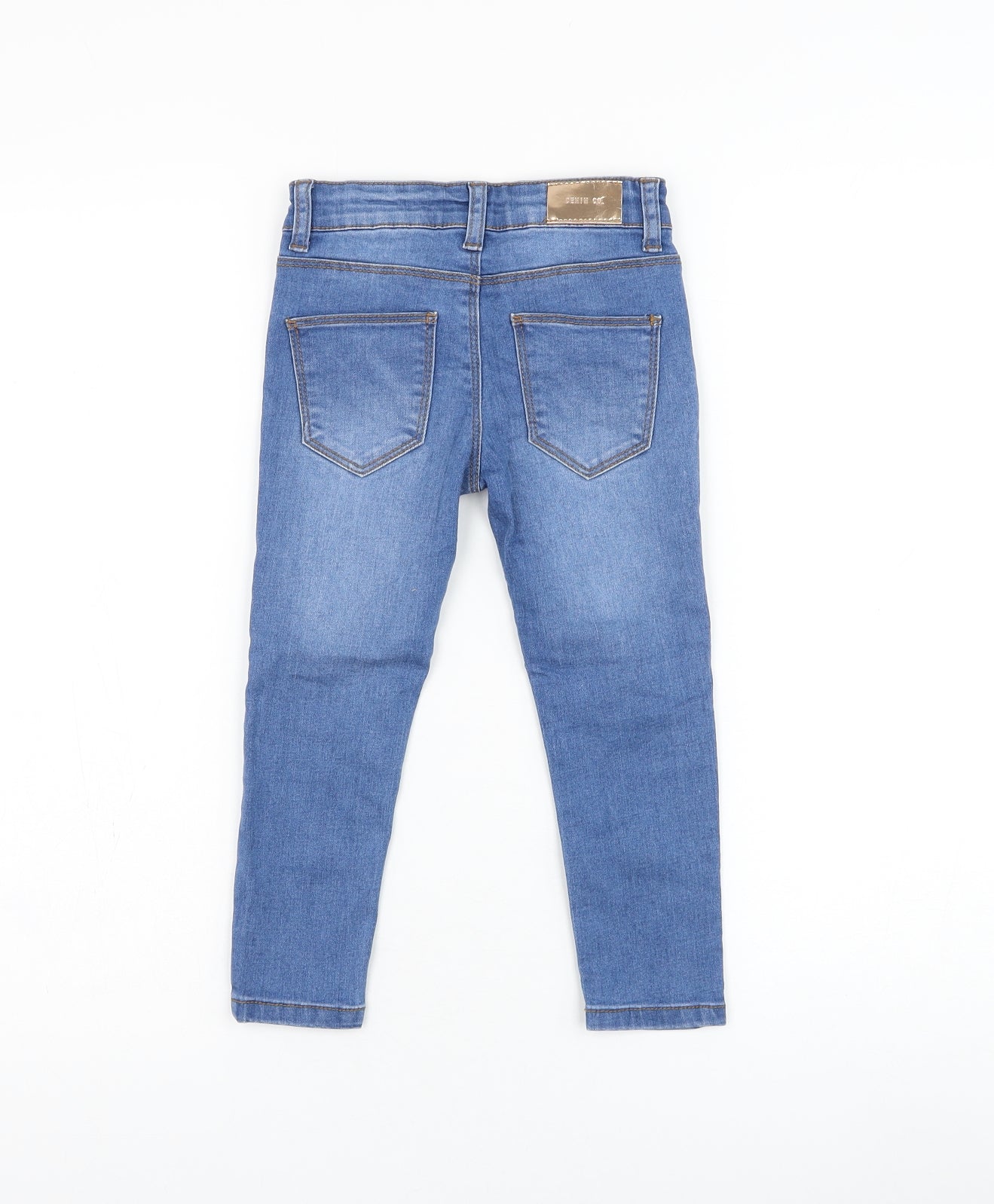 Primark Girls Blue Cotton Skinny Jeans Size 3-4 Years Regular Button