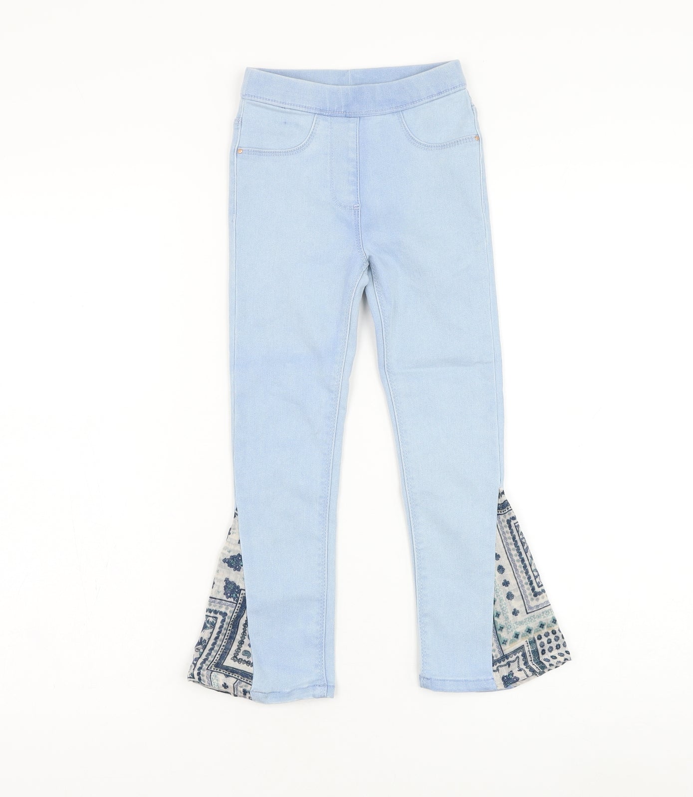 George Girls Blue Cotton Flared Jeans Size 5-6 Years Regular