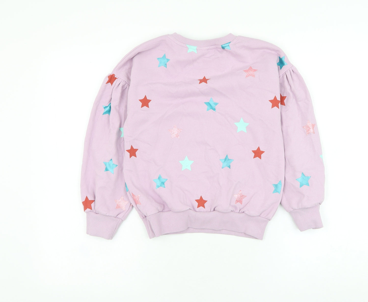 NEXT Girls Purple Cotton Pullover Sweatshirt Size 9 Years Pullover - Star
