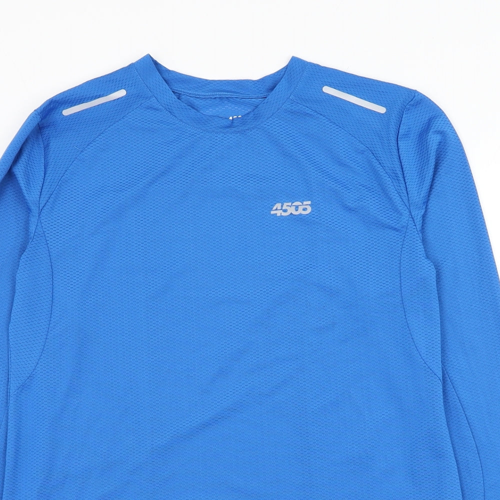 ASOS Womens Blue Polyester Basic T-Shirt Size 10 Round Neck Pullover
