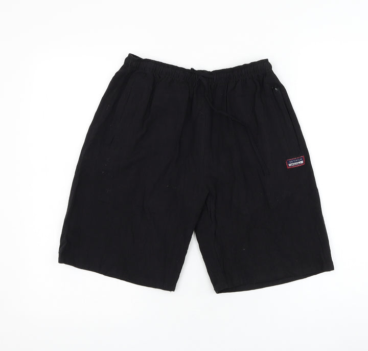 Get Rich Womens Black Polyester Sweat Shorts Size M L9 in Regular Drawstring