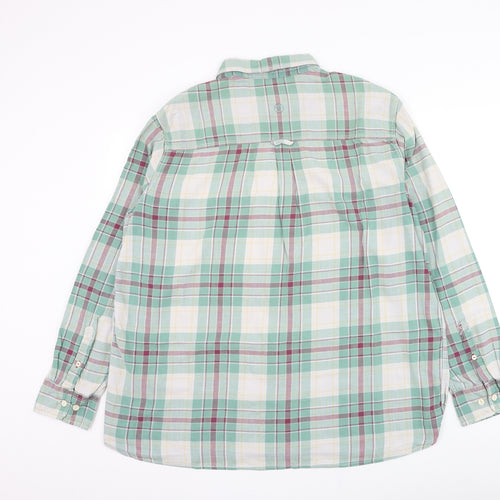 Fat Face Mens Green Plaid Cotton Button-Up Size 2XL Collared Button