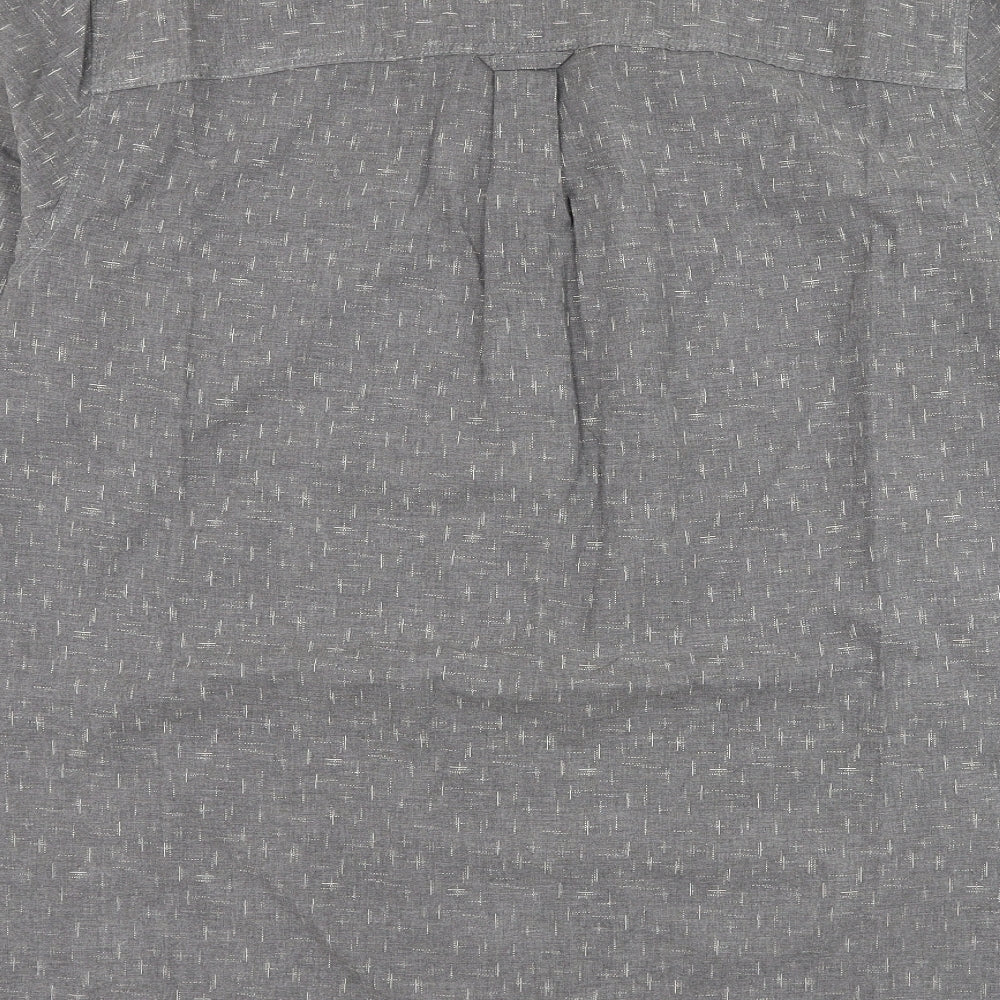 Fat Face Mens Grey Cotton Dress Shirt Size 2XL Collared Button