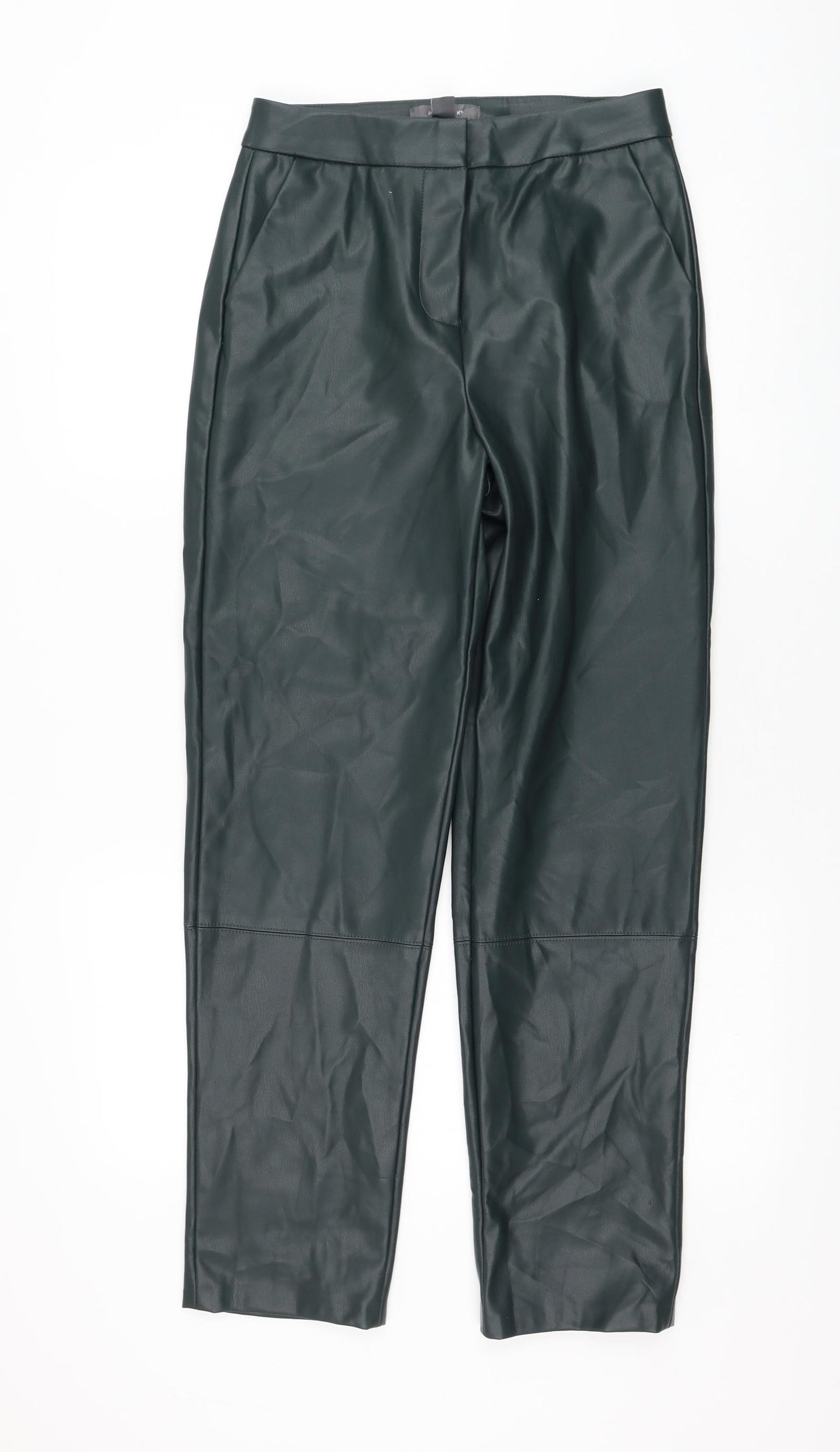Primark Womens Green Polyester Trousers Size 10 L29 in Regular Zip