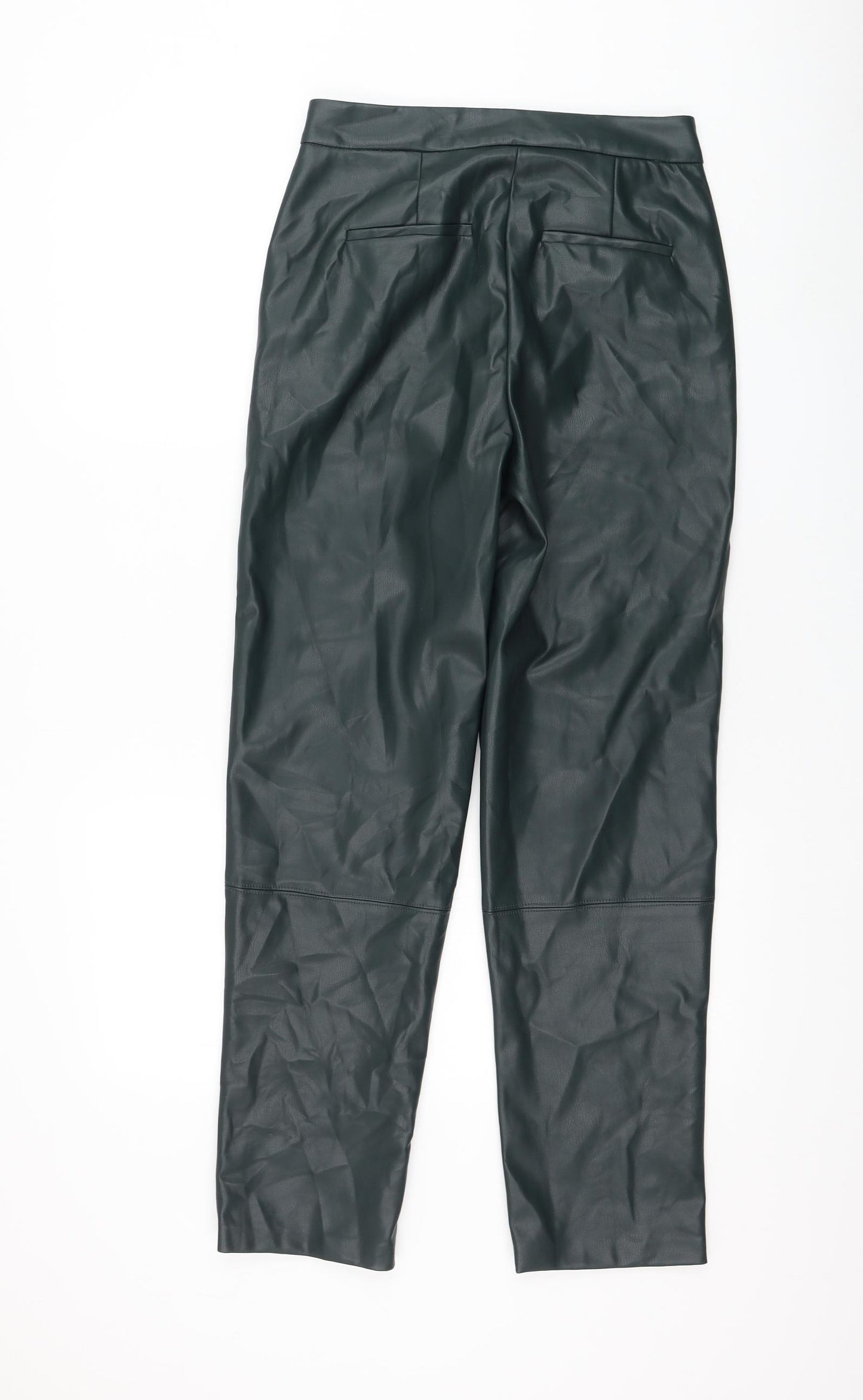 Primark Womens Green Polyester Trousers Size 10 L29 in Regular Zip