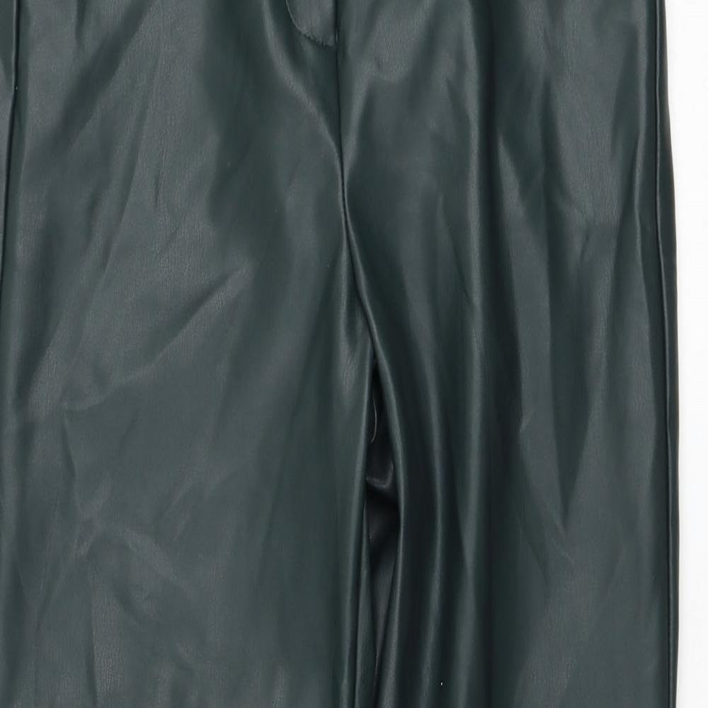 Primark Womens Green Polyester Trousers Size 10 L29 in Regular Zip