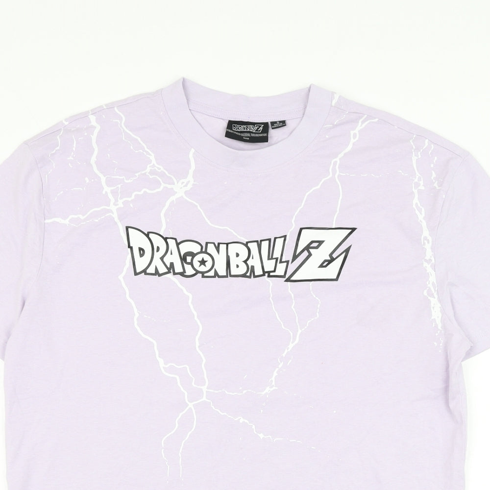 Primark Mens Purple Cotton T-Shirt Size S Round Neck - Dragon Ball Z
