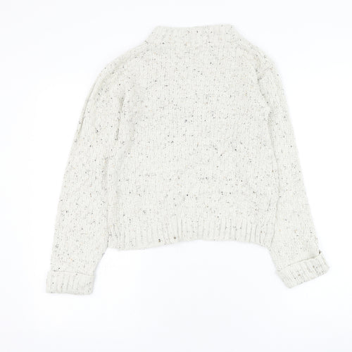 Daisy Womens Ivory Round Neck Acrylic Pullover Jumper Size S
