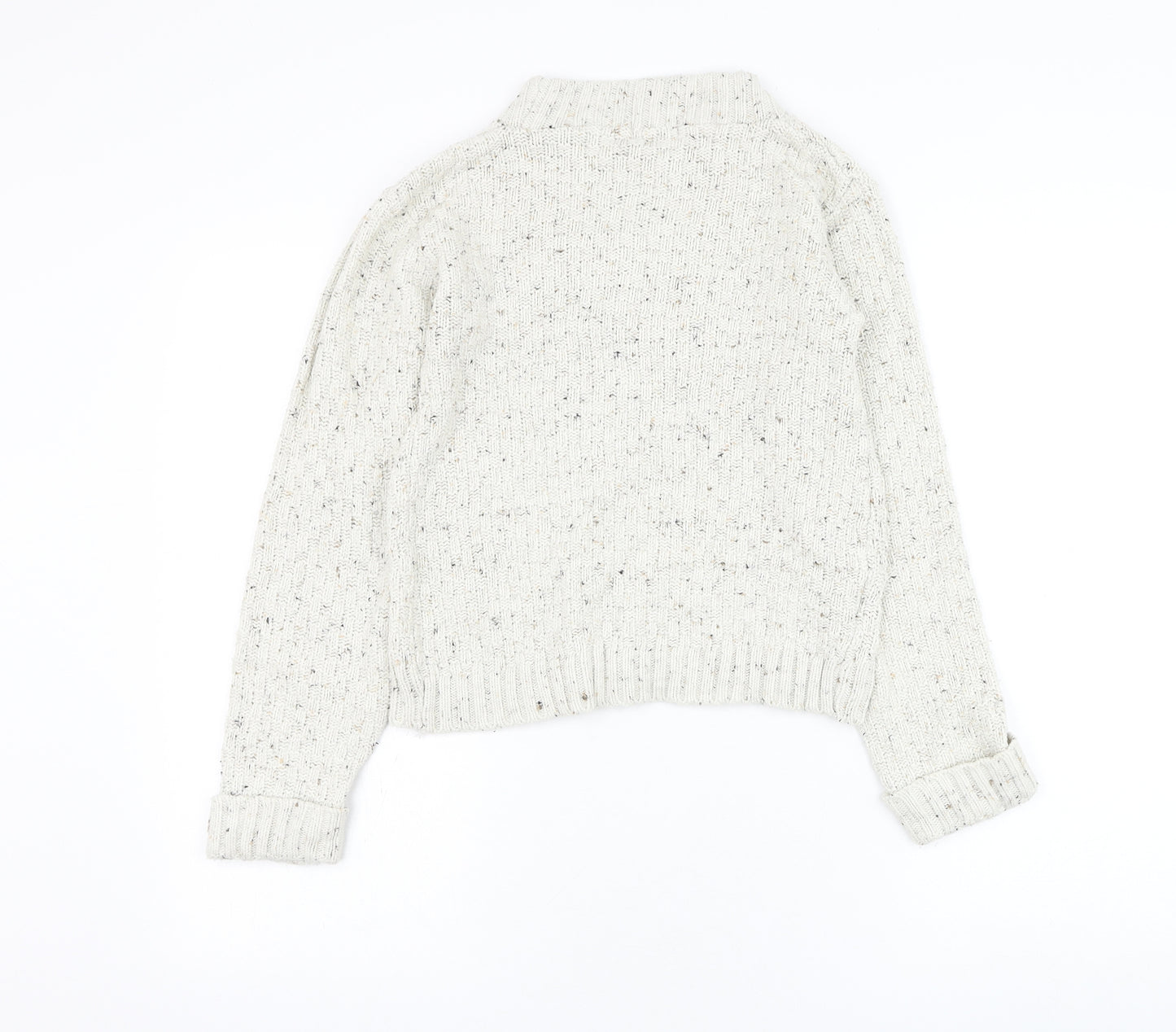 Daisy Womens Ivory Round Neck Acrylic Pullover Jumper Size S