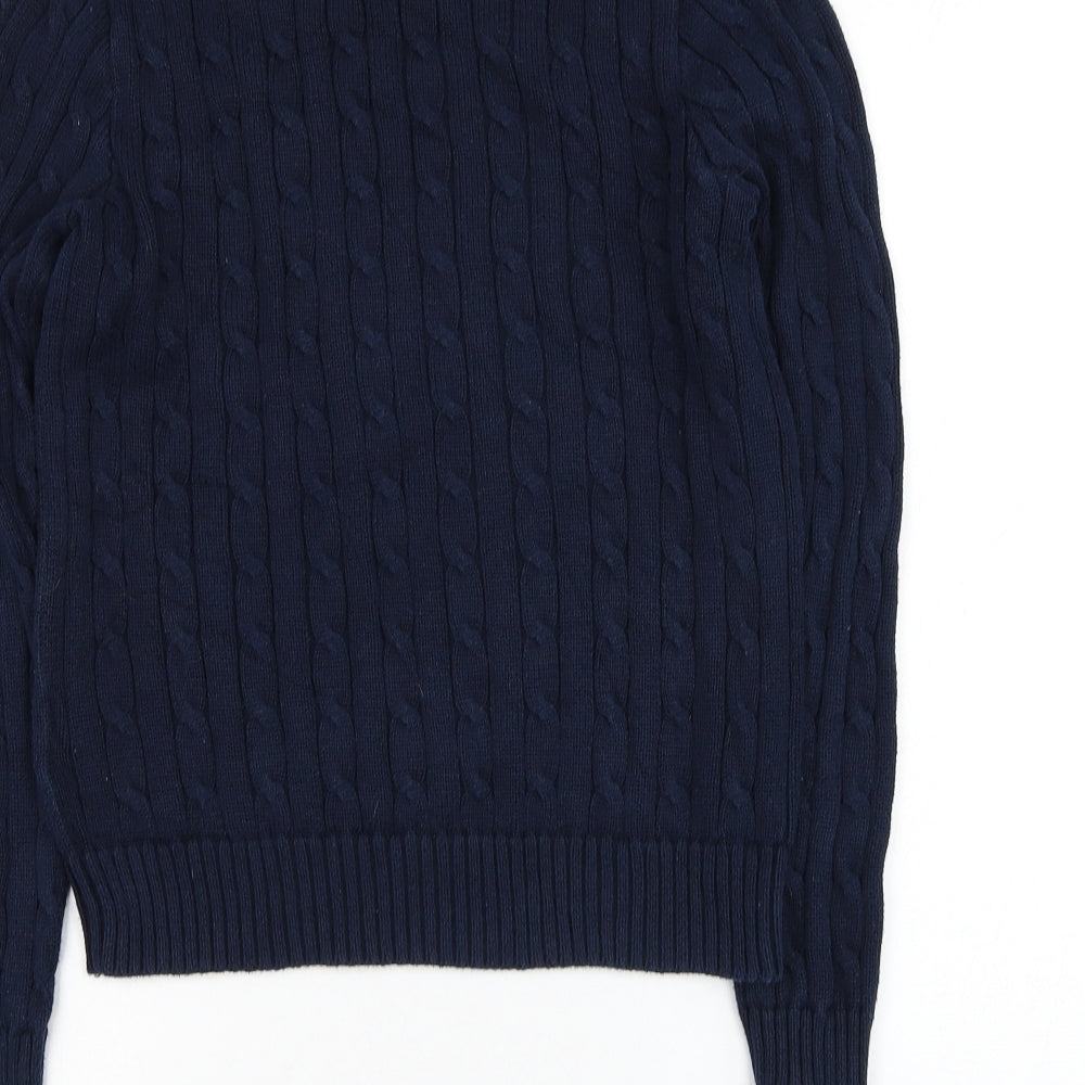 Ralph Lauren Mens Blue Round Neck Cotton Pullover Jumper Size M