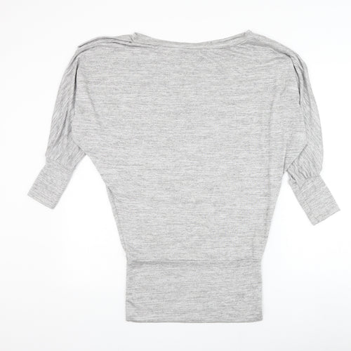 Me & Me Womens Grey Round Neck Viscose Pullover Jumper Size L
