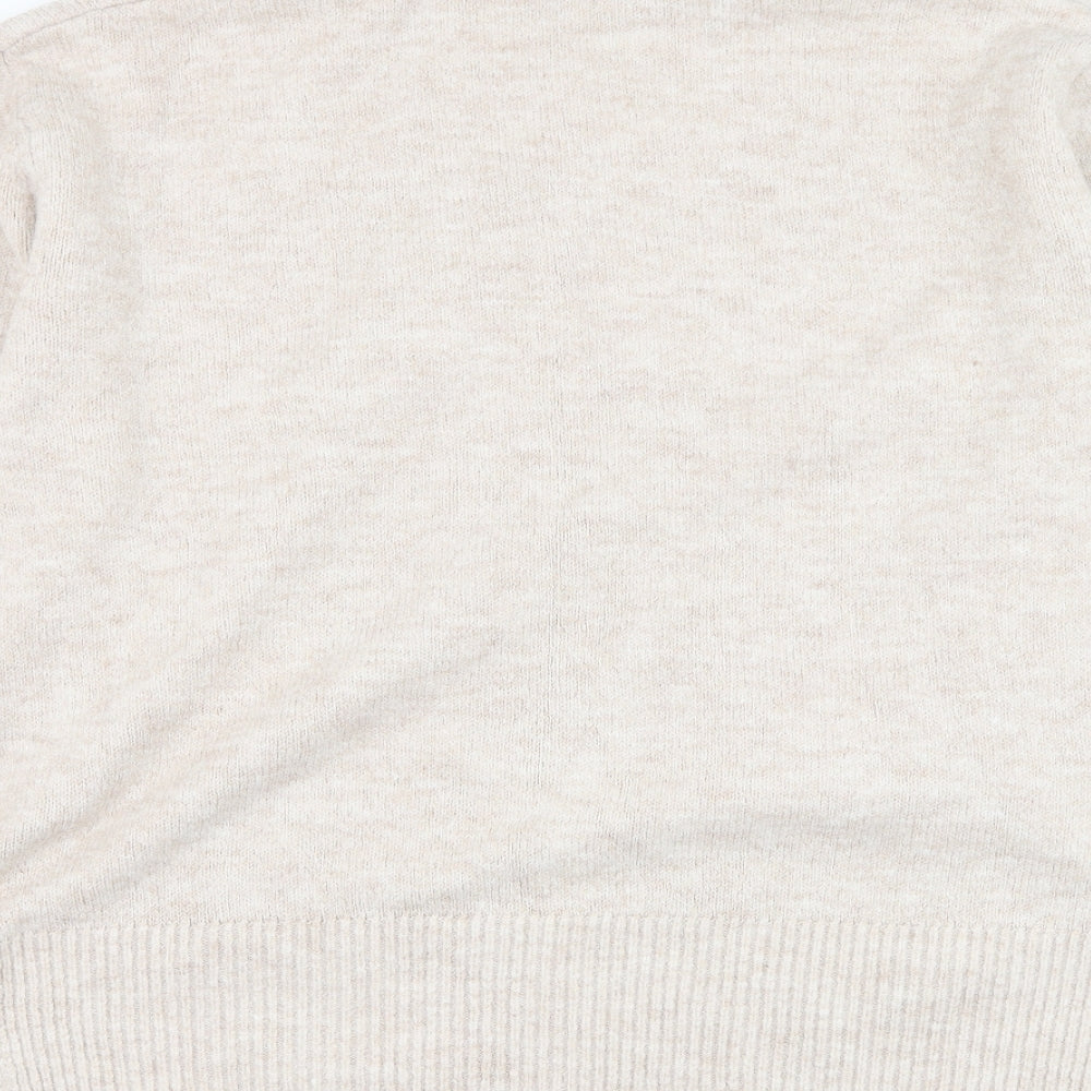 New Look Womens Beige Roll Neck Acrylic Pullover Jumper Size M
