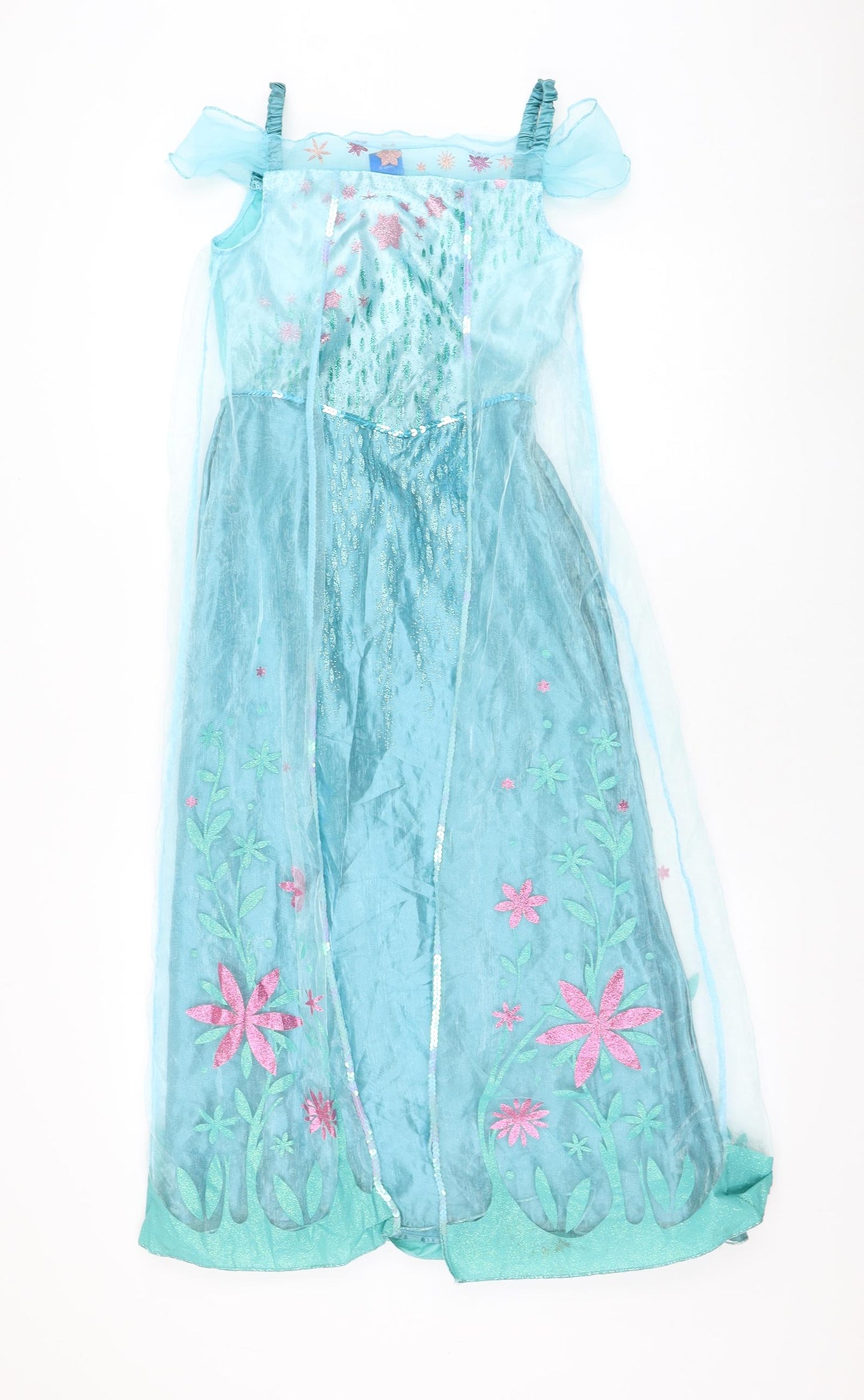 George Girls Blue Polyester Ball Gown Size 9-10 Years Square Neck Pullover - Disney Princess, Costume