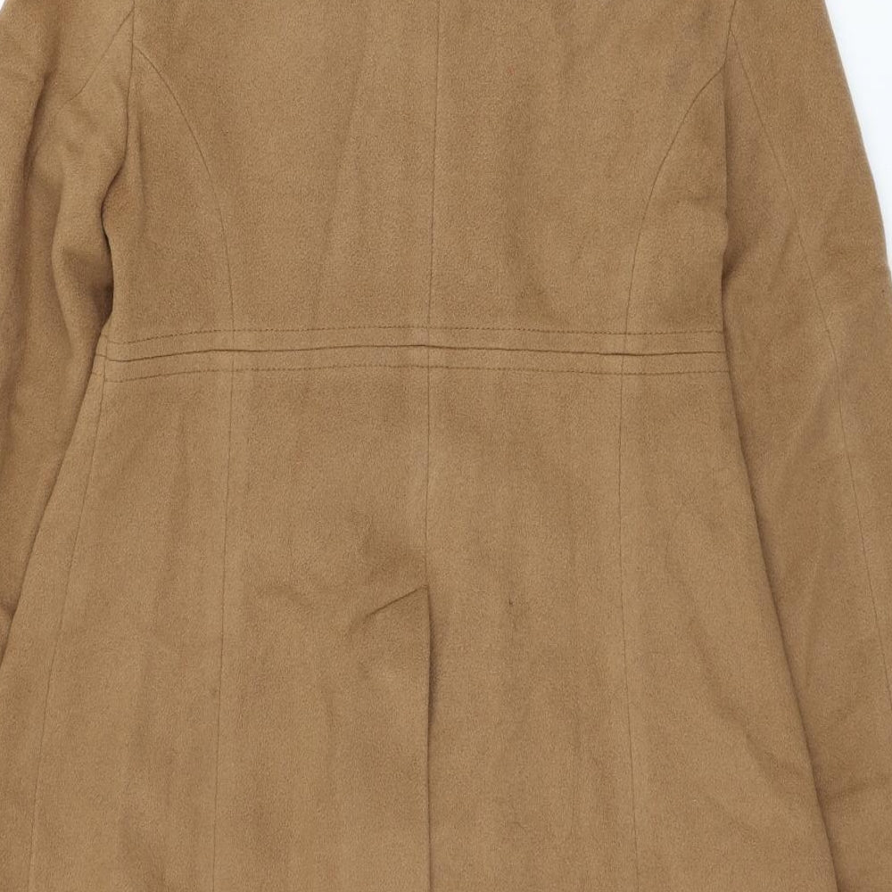 Marks and Spencer Womens Brown Overcoat Coat Size 8 Button