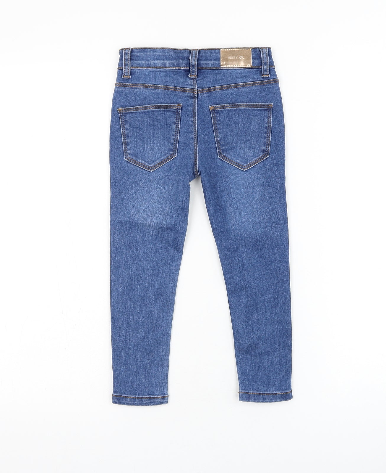 Primark Girls Blue Cotton Skinny Jeans Size 3-4 Years Regular Zip