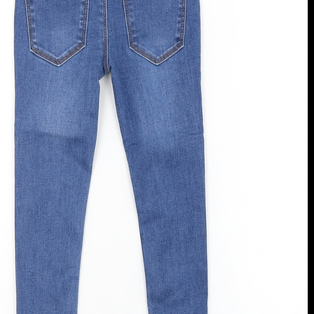 Primark Girls Blue Cotton Skinny Jeans Size 3-4 Years Regular Zip
