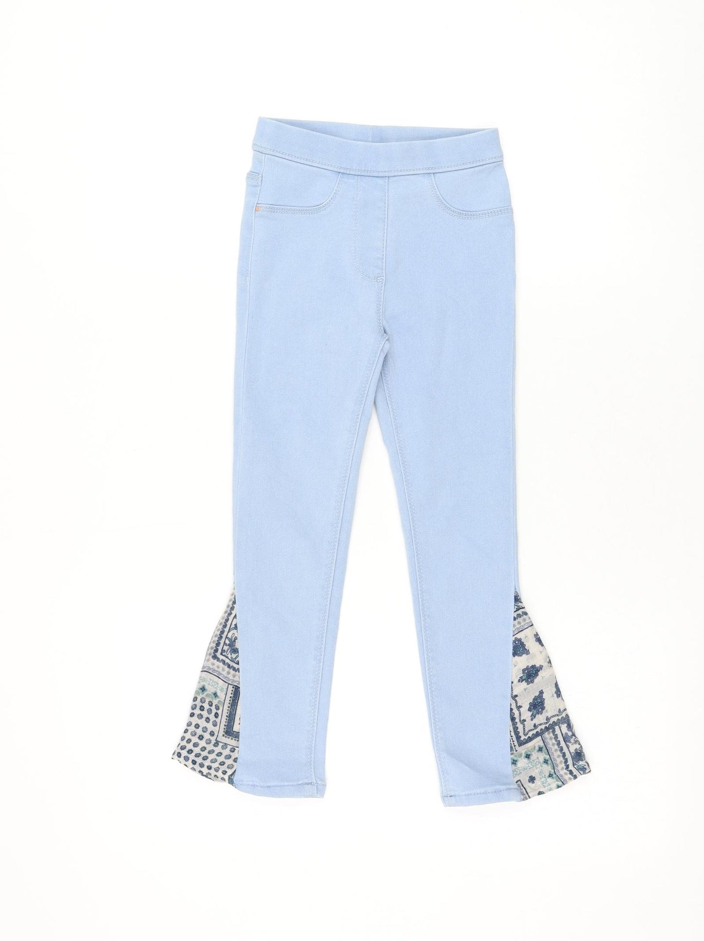 George Girls Blue Cotton Flared Jeans Size 5-6 Years Regular