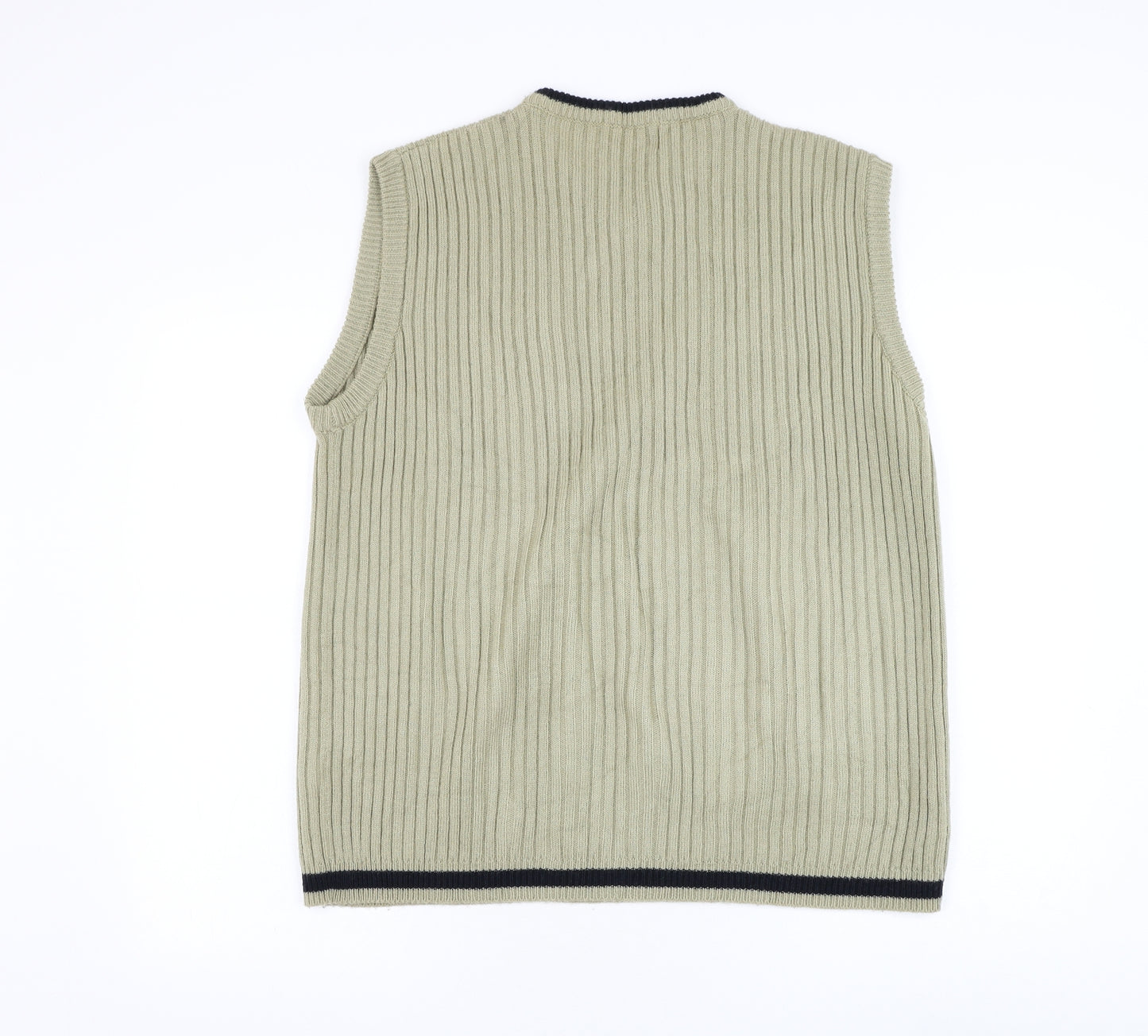 Cedar Wood State Mens Brown V-Neck Acrylic Vest Jumper Size L