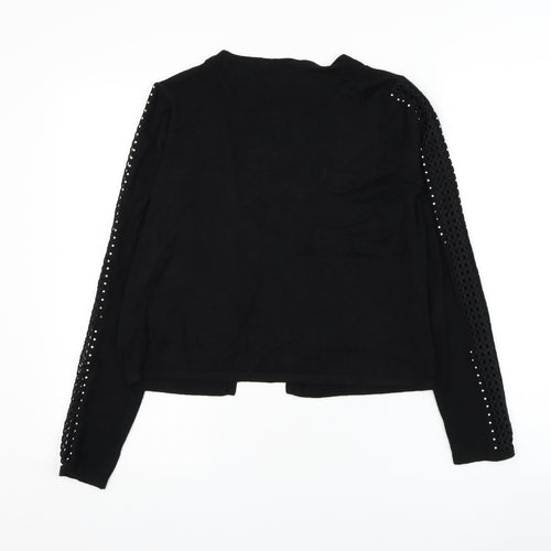 Matalan Womens Black Square Neck Viscose Cardigan Jumper Size M