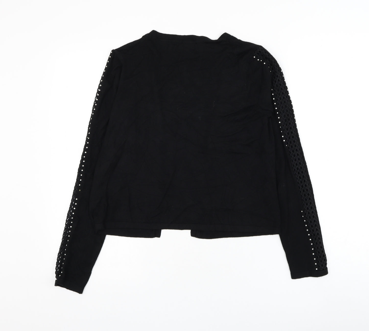 Matalan Womens Black Square Neck Viscose Cardigan Jumper Size M