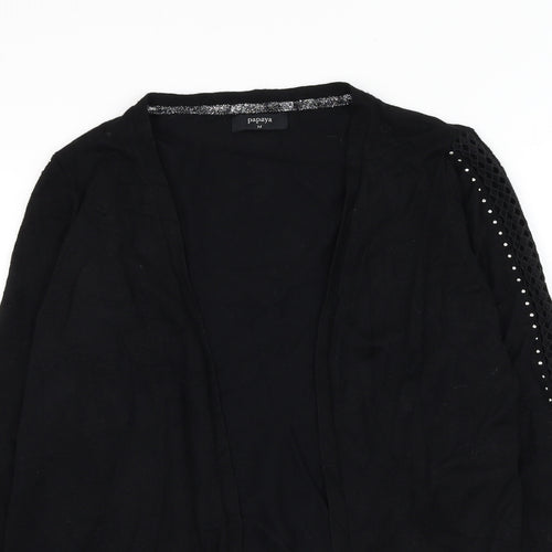 Matalan Womens Black Square Neck Viscose Cardigan Jumper Size M