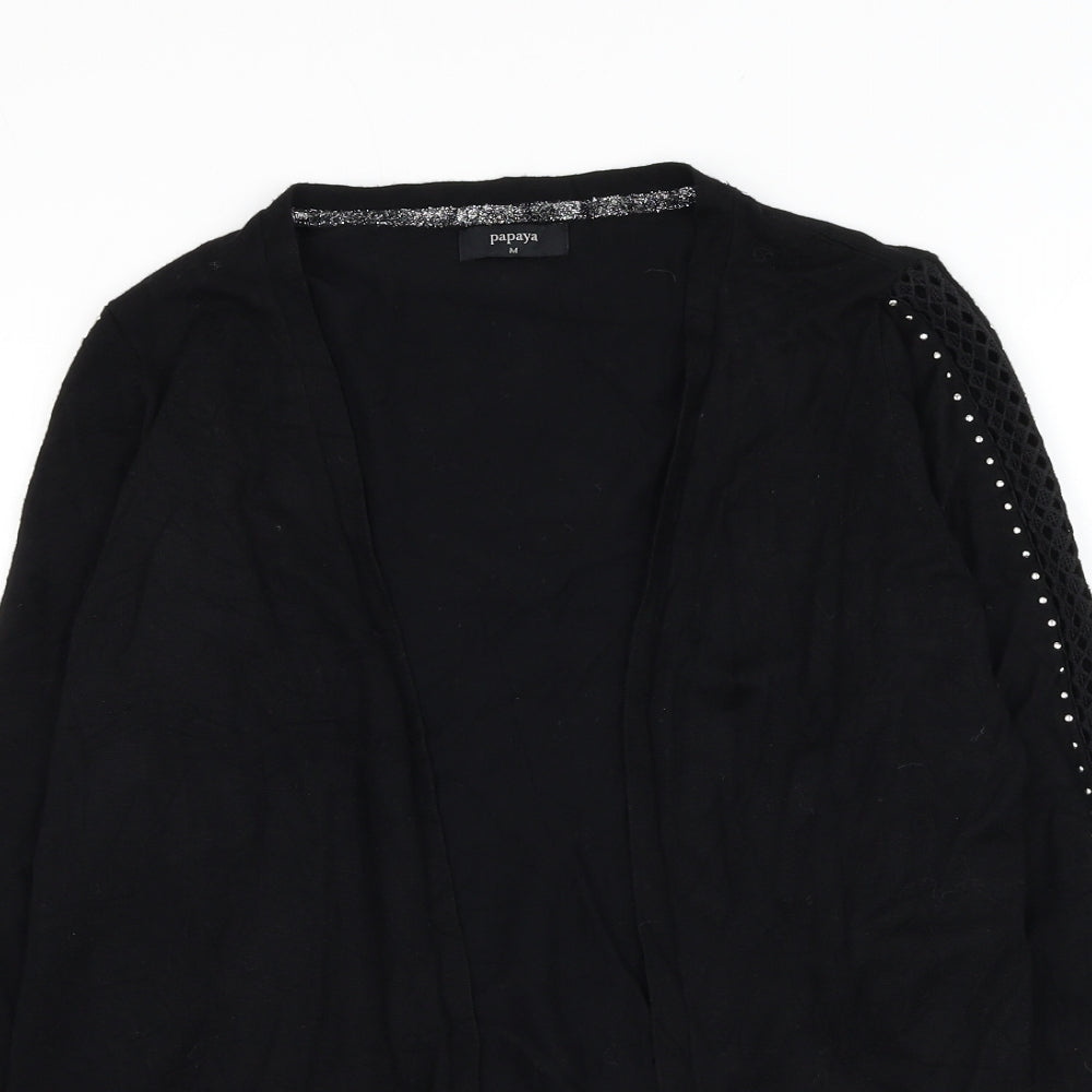 Matalan Womens Black Square Neck Viscose Cardigan Jumper Size M