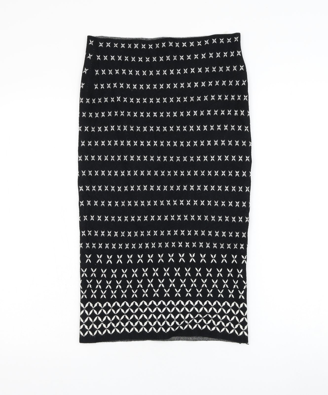 Max Studio Womens Black Geometric Viscose Straight & Pencil Skirt Size S