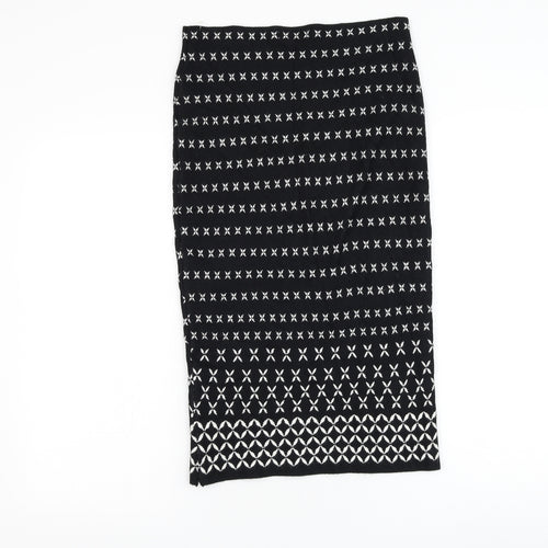 Max Studio Womens Black Geometric Viscose Straight & Pencil Skirt Size S