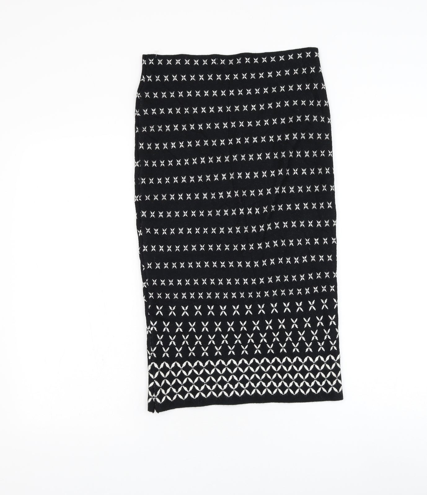 Max Studio Womens Black Geometric Viscose Straight & Pencil Skirt Size S