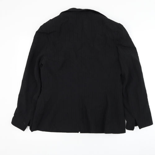 Bay Womens Black Jacket Blazer Size 14 Button