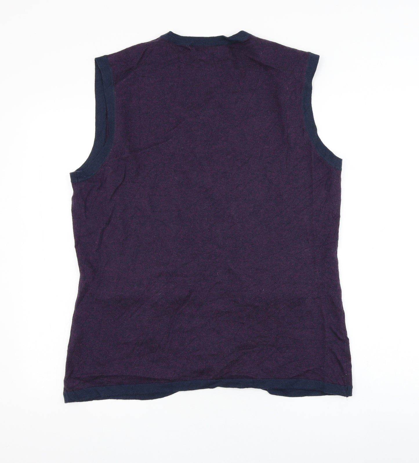 Samuel Windsor Mens Purple V-Neck Cotton Vest Jumper Size XL