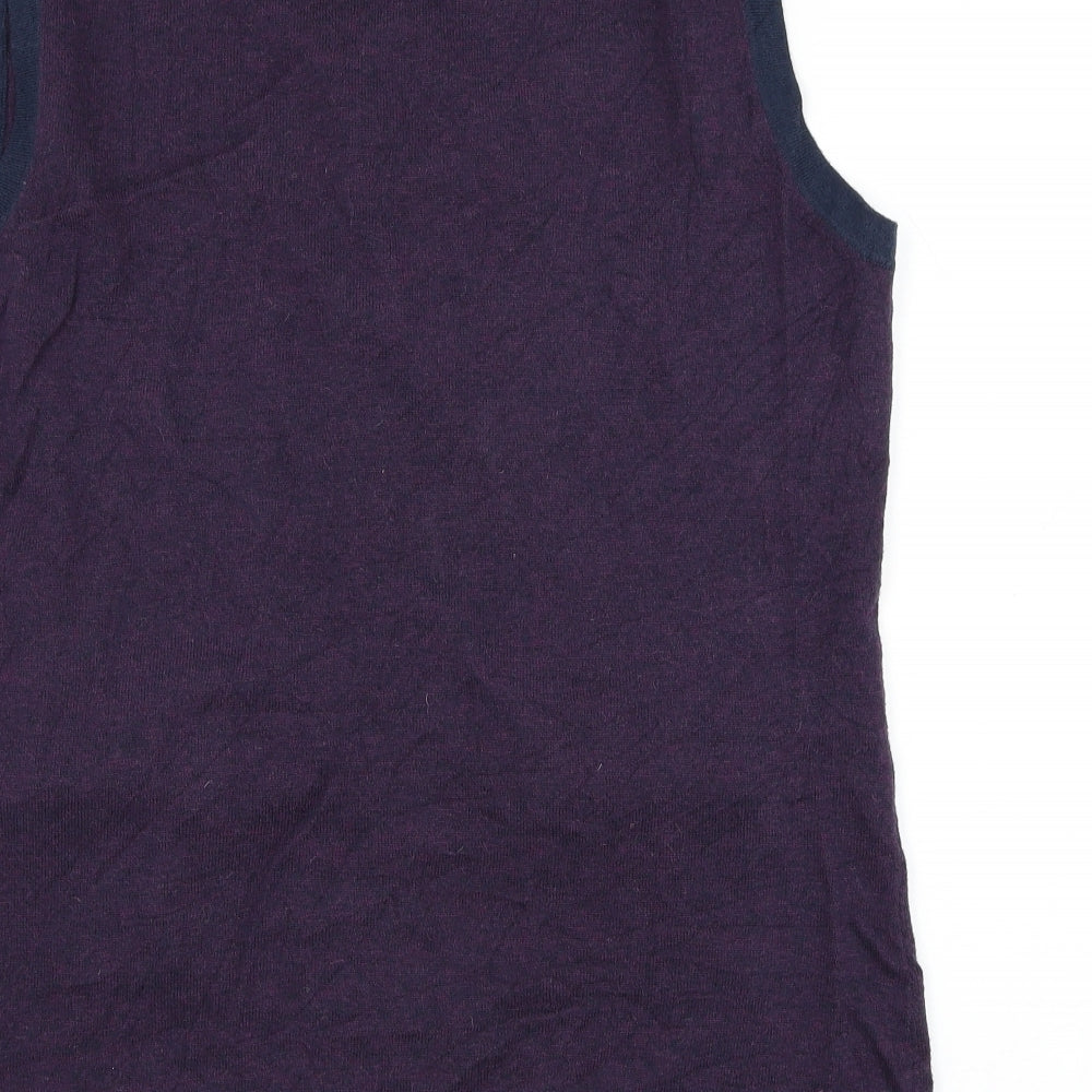 Samuel Windsor Mens Purple V-Neck Cotton Vest Jumper Size XL