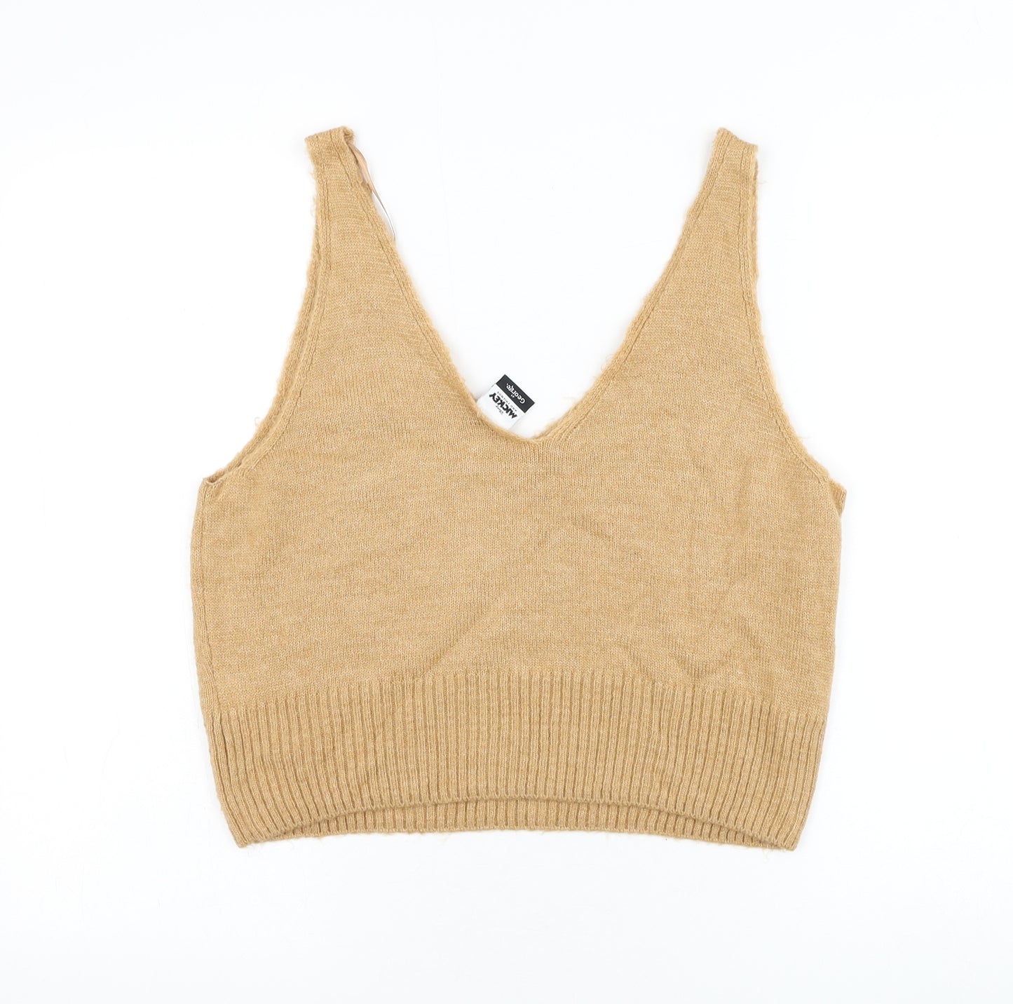 George Womens Brown Acrylic Cropped Tank Size L V-Neck - Minnie Mouse