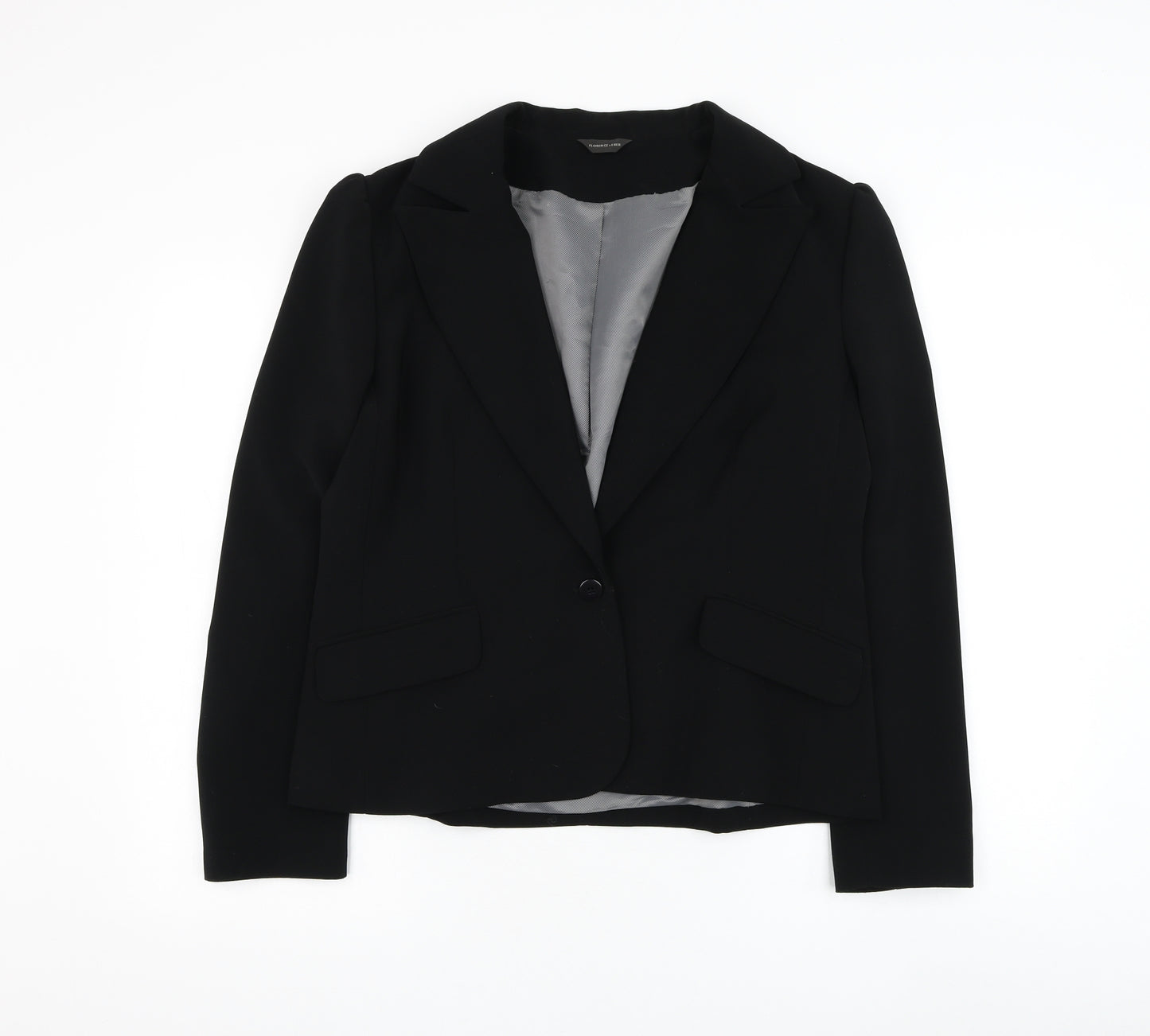 F&F Womens Black Jacket Blazer Size 16 Button
