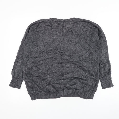 Wallis Womens Grey Round Neck Viscose Pullover Jumper Size M