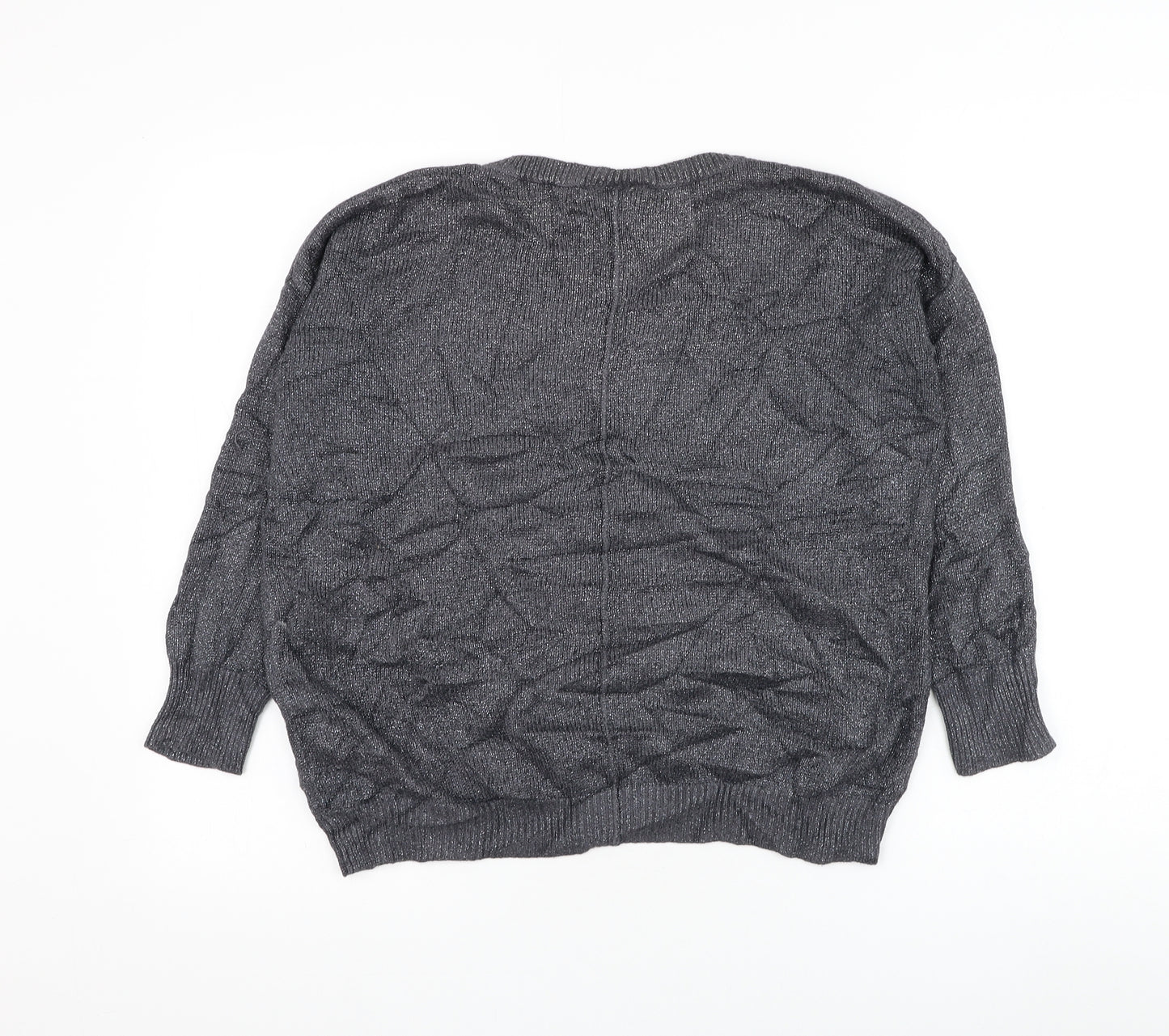 Wallis Womens Grey Round Neck Viscose Pullover Jumper Size M