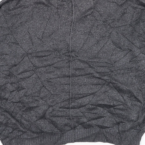 Wallis Womens Grey Round Neck Viscose Pullover Jumper Size M