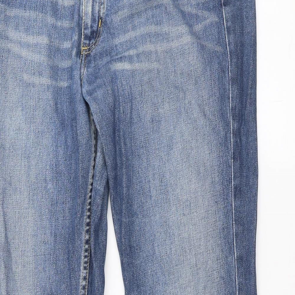 Lee Womens Blue 100% Cotton Bootcut Jeans Size 14 L30.5 in Regular