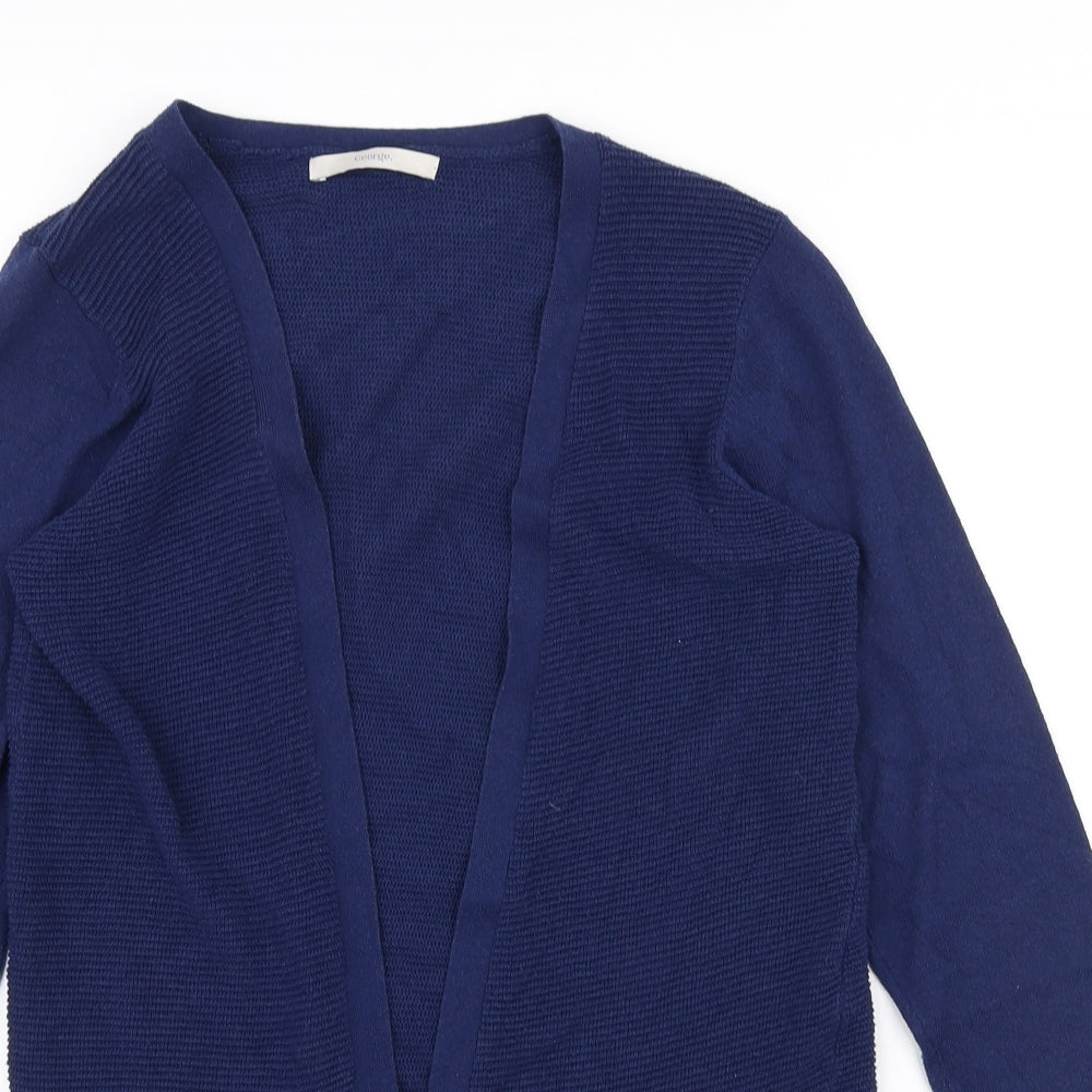 George Womens Blue Round Neck Viscose Cardigan Jumper Size 10