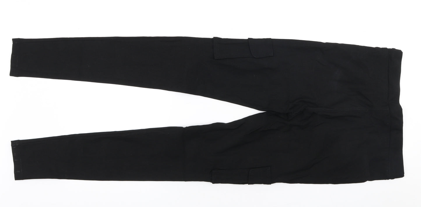 Preworn Womens Black Polyester Cargo Trousers Size 26 in L27.5 in Slim