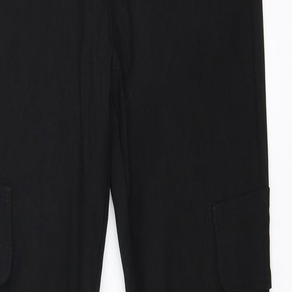 Preworn Womens Black Polyester Cargo Trousers Size 26 in L27.5 in Slim