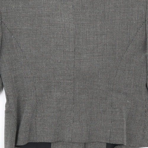 Wallis Womens Grey Geometric Polyester Jacket Suit Jacket Size 10