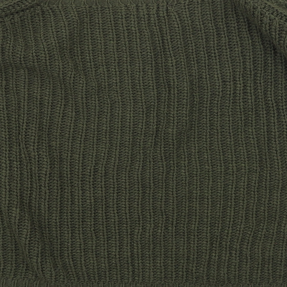 Quiz Womens Green Scoop Neck Acrylic Pullover Jumper Size L