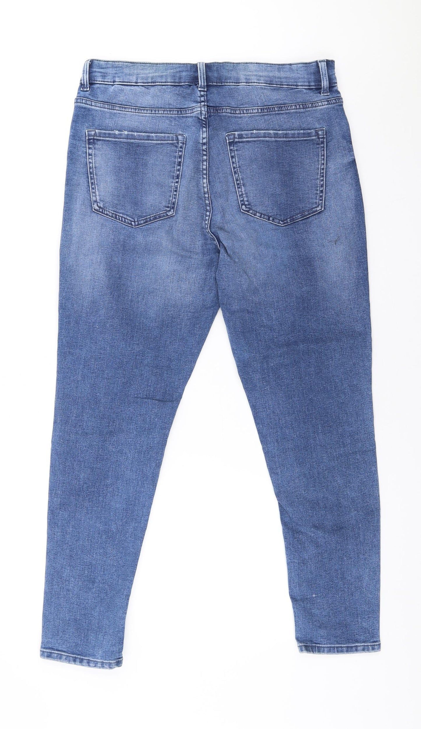 The Ivy Womens Blue Cotton Skinny Jeans Size 12 L25.5 in Slim - Short leg