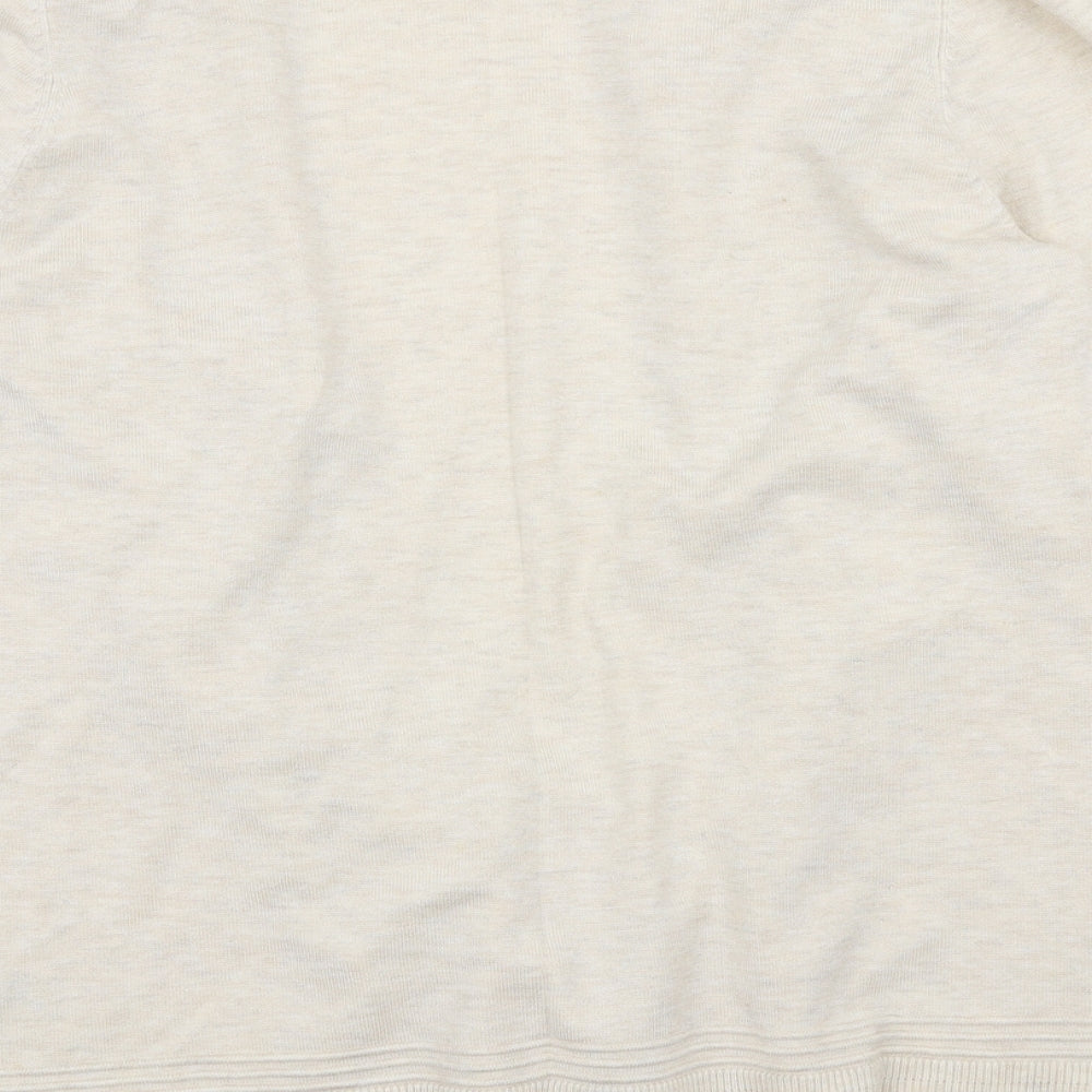 Marks and Spencer Womens Beige Mock Neck Viscose Cardigan Jumper Size 14