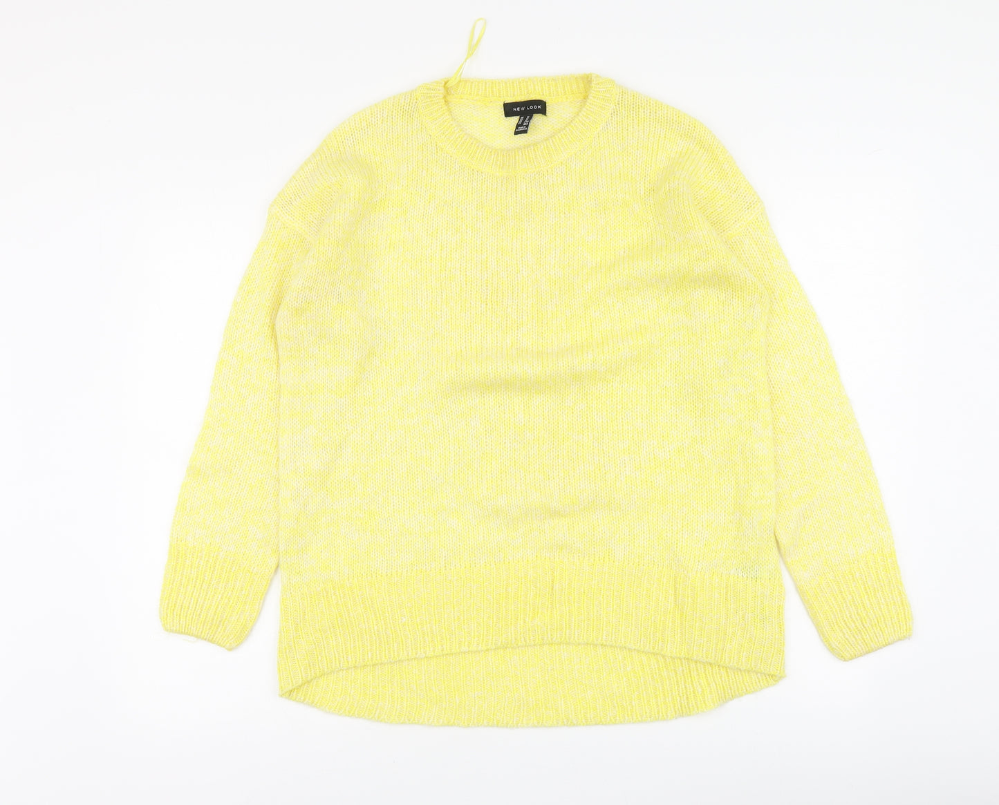 New Look Womens Yellow Round Neck Acrylic Pullover Jumper Size M