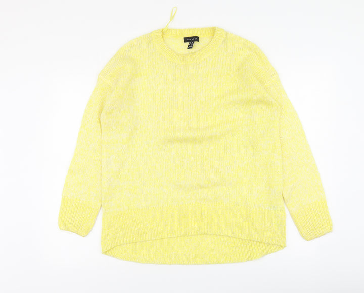 New Look Womens Yellow Round Neck Acrylic Pullover Jumper Size M