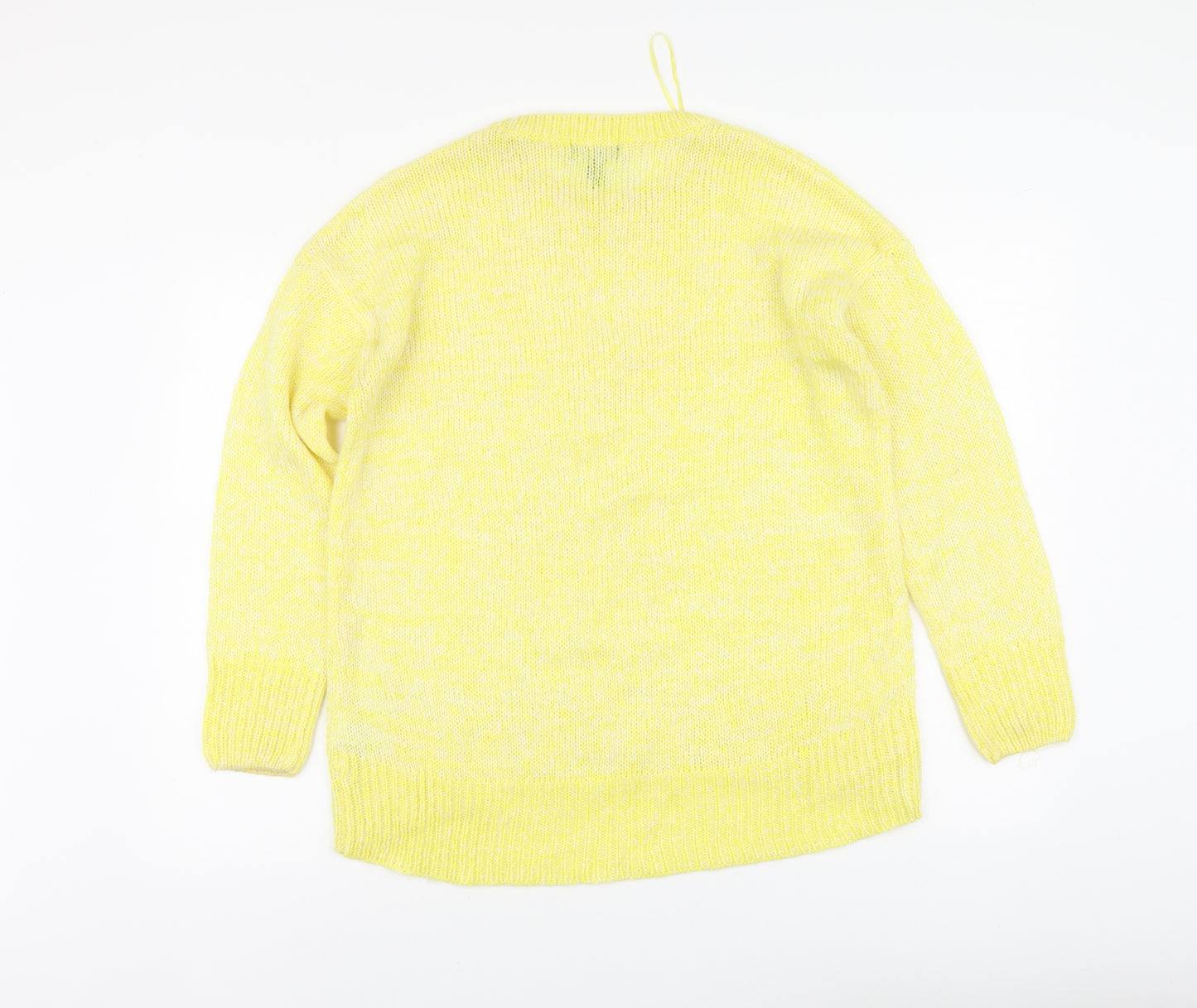 New Look Womens Yellow Round Neck Acrylic Pullover Jumper Size M