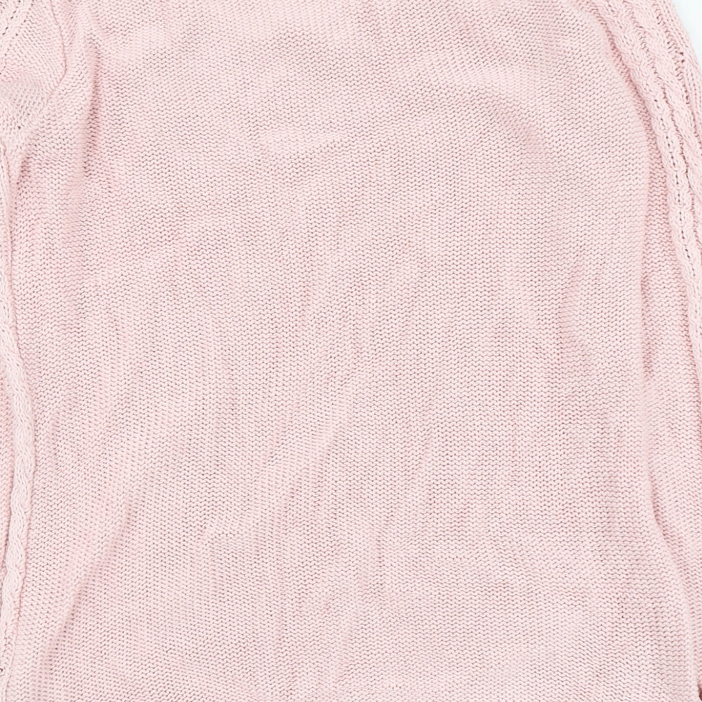 H&M Womens Pink Round Neck Cotton Pullover Jumper Size L